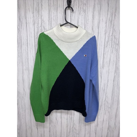 Womens Size L Tommy Hilfiger Color Block Sweater NWT - Picture 1 of 5